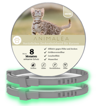 Animalea® Zeckenhalsband für Katzen (2 Stück) - Länge 38cm
