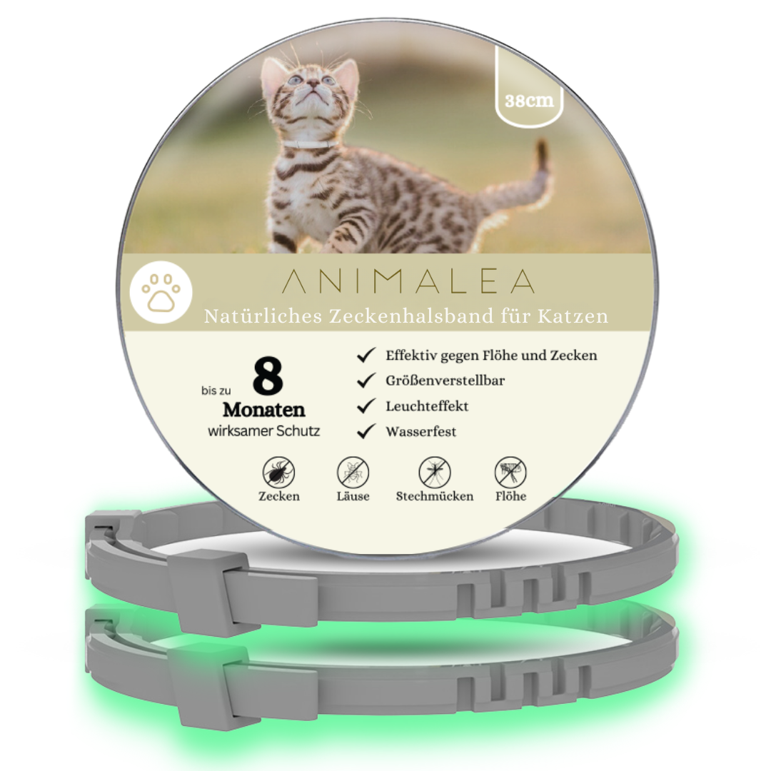 Animalea® Zeckenhalsband für Katzen (2 Stück) - Länge 38cm