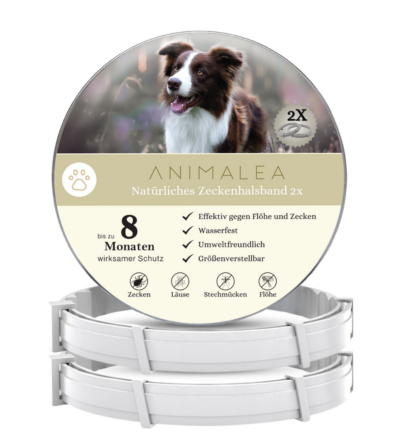 Animalea® Zeckenhalsband für große Hunde (2 Stück) - Länge 62cm